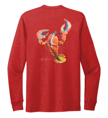 Ronnie Reasonover, The Lobster, Crew Neck Long Sleeve T-Shirt in Bravo Red