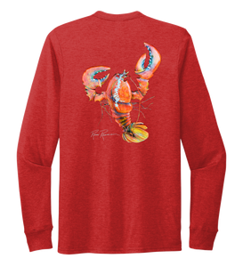 Ronnie Reasonover, The Lobster, Crew Neck Long Sleeve T-Shirt in Bravo Red