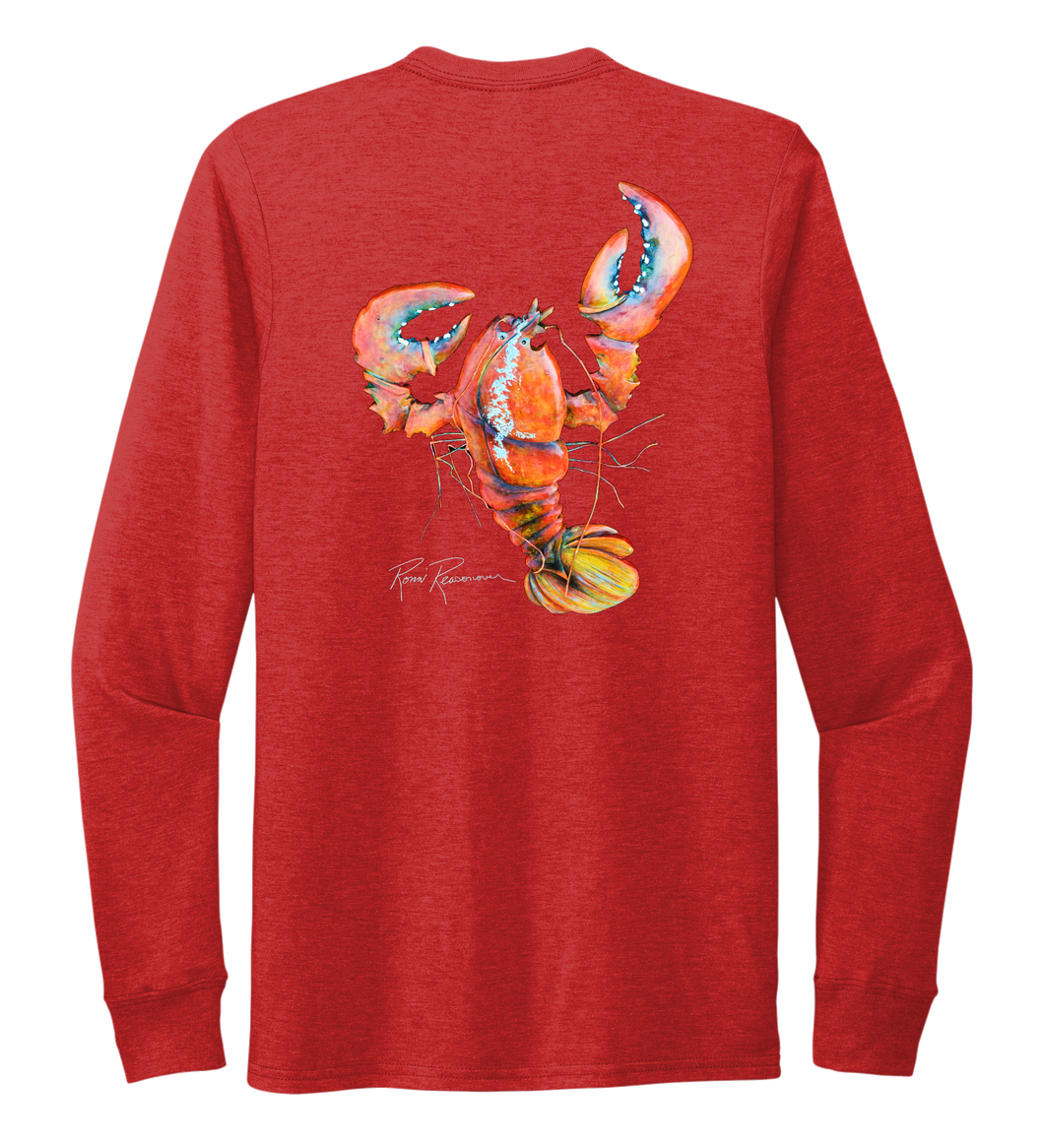 Ronnie Reasonover, The Lobster, Crew Neck Long Sleeve T-Shirt in Bravo Red