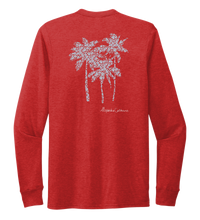 Load image into Gallery viewer, Alexandra Catherine, Palm Trees, Unisex Crew Neck Long Sleeve T-shirt in Bravo Red