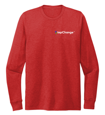 StepChange Unisex Crew Neck Long Sleeve T-shirt in Bravo Red