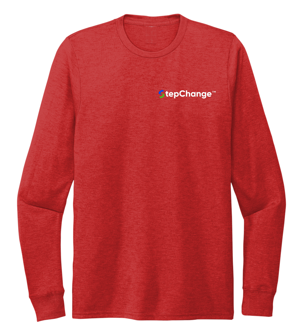 StepChange Unisex Crew Neck Long Sleeve T-shirt in Bravo Red