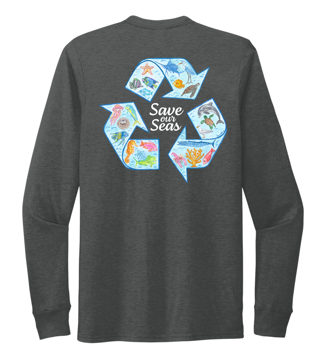 Lauren Gilliam, Recycle, Unisex Crew Neck Long Sleeve T-shirt in Slate Black