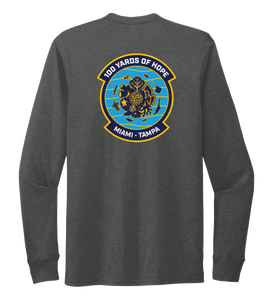 FORCE BLUE 100 YARDS OF HOPE Unisex Crew Neck Long Sleeve T-shirt in Slate Black