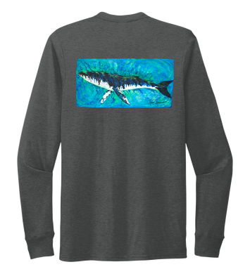 Ronnie Reasonover, The Whale, Crew Neck Long Sleeve T-Shirt in Slate Black