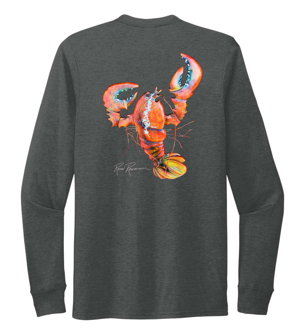 Ronnie Reasonover, The Lobster, Crew Neck Long Sleeve T-Shirt in Slate Black