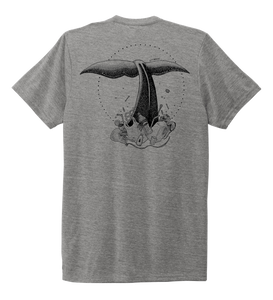 STYNGVI, Whale Fluke, Unisex Crew Neck T-shirt in Oyster Grey