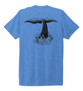 STYNGVI, Whale Fluke, Unisex Crew Neck T-shirt in Sky Blue