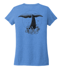 Load image into Gallery viewer, STYNGVI, Whale Fluke, Women&#39;s V-neck T-shirt in Sky Blue