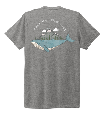 STYNGVI, No Water-No Life-No Blue-No Green, Unisex Crew Neck T-shirt in Oyster Grey