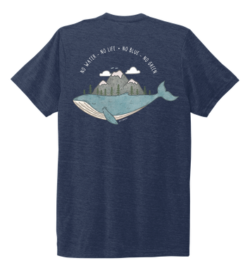 STYNGVI, No Water-No Life-No Blue-No Green, Unisex Crew Neck T-shirt in Deep Sea Blue