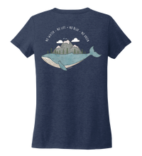 Load image into Gallery viewer, STYNGVI, No Water-No Life-No Blue-No Green, Women&#39;s V-neck T-shirt in Deep Sea Blue
