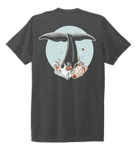 Load image into Gallery viewer, STYNGVI, Whale Fluke (colored), Unisex Crew Neck T-shirt in Slate Black