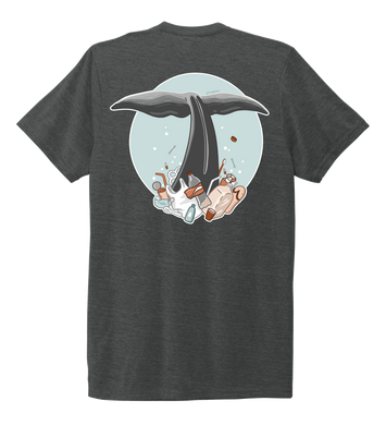 STYNGVI, Whale Fluke (colored), Unisex Crew Neck T-shirt in Slate Black