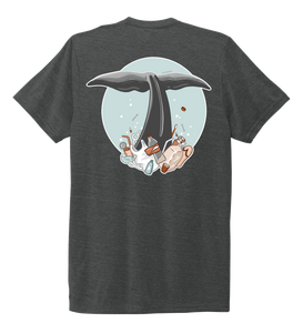 STYNGVI, Whale Fluke (colored), Unisex Crew Neck T-shirt in Slate Black