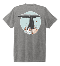 Load image into Gallery viewer, STYNGVI, Whale Fluke (colored), Unisex Crew Neck T-shirt in Oyster Grey