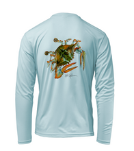 Load image into Gallery viewer, Ronnie Reasonover, The Crab, Performance Long Sleeve Shirt in Cloud Blue