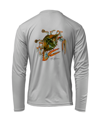 Ronnie Reasonover, The Crab, Performance Long Sleeve Shirt in Pearl Grey