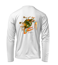 Load image into Gallery viewer, Ronnie Reasonover, The Crab, Performance Long Sleeve Shirt in Marine White