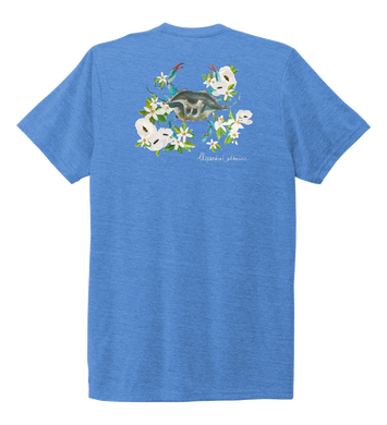 Alexandra Catherine, Blue Crab, Unisex Crew Neck T-shirt in Sky Blue