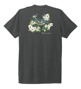 Alexandra Catherine, Blue Crab, Unisex Crew Neck T-shirt in Slate Black