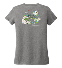Load image into Gallery viewer, Alexandra Catherine, Blue Crab, Women&#39;s V-neck T-shirt in Oyster Grey