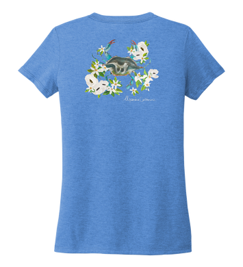 Alexandra Catherine, Blue Crab, Women's V-neck T-shirt in Sky Blue