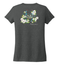 Load image into Gallery viewer, Alexandra Catherine, Blue Crab, Women&#39;s V-neck T-shirt in Slate Black
