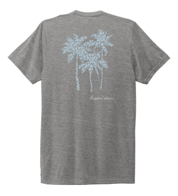 Alexandra Catherine, Palm Trees, Unisex Crew Neck T-shirt in Oyster Grey