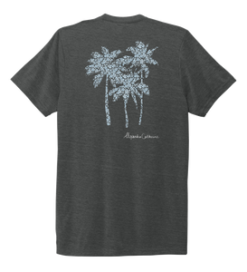 Alexandra Catherine, Palm Trees, Unisex Crew Neck T-shirt in Slate Black