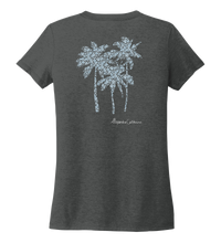 Load image into Gallery viewer, Alexandra Catherine, Palm Trees, Women&#39;s V-neck T-shirt in Slate Black