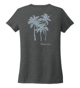 Alexandra Catherine, Palm Trees, Women's V-neck T-shirt in Slate Black