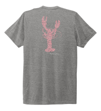 Load image into Gallery viewer, Alexandra Catherine, Fleur Pink Lobster, Unisex Crew Neck T-shirt in Oyster Grey