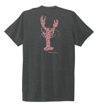 Load image into Gallery viewer, Alexandra Catherine, Fleur Pink Lobster, Unisex Crew Neck T-shirt in Slate Black