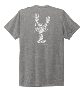 Alexandra Catherine, Fleur White Lobster, Unisex Crew Neck T-shirt in Oyster Grey