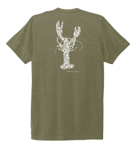 Alexandra Catherine, Fleur White Lobster, Unisex Crew Neck T-shirt in Earthy Green
