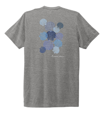Alexandra Catherine, Tossed Seashells, Unisex Crew Neck T-shirt in Oyster Grey