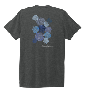 Alexandra Catherine, Tossed Seashells, Unisex Crew Neck T-shirt in Slate Black