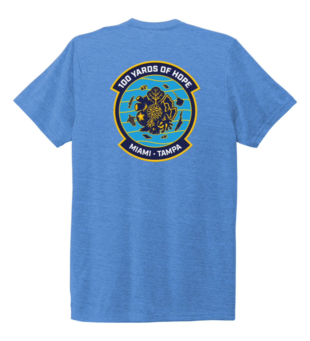 FORCE BLUE 100 YARDS OF HOPE Unisex Crew Neck T-shirt in Sky Blue