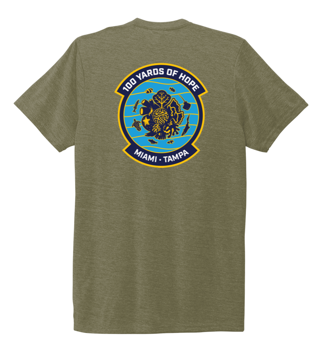 FORCE BLUE 100 YARDS OF HOPE Unisex Crew Neck T-shirt in Earthy Green