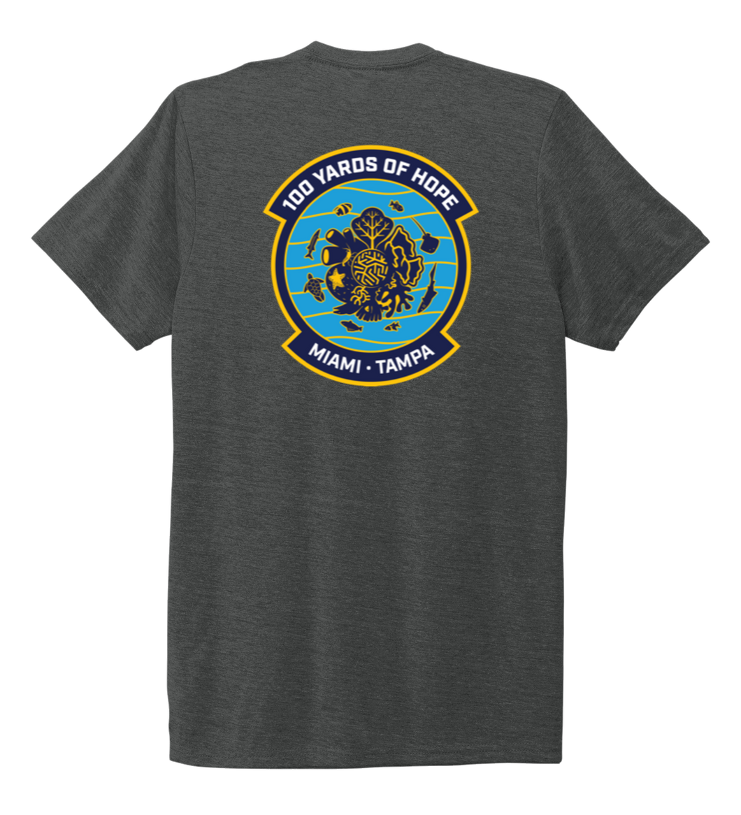 FORCE BLUE 100 YARDS OF HOPE Unisex Crew Neck T-shirt in Slate Black