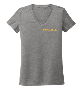 FORCE BLUE 100 YARDS OF HOPE Women's V-neck T-shirt in Oyster Grey