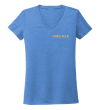 Load image into Gallery viewer, FORCE BLUE 100 YARDS OF HOPE Women&#39;s V-neck T-shirt in Sky Blue
