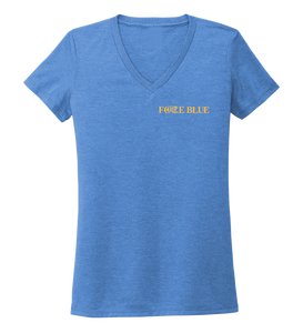 FORCE BLUE 100 YARDS OF HOPE Women's V-neck T-shirt in Sky Blue