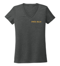 Load image into Gallery viewer, FORCE BLUE 100 YARDS OF HOPE Women&#39;s V-neck T-shirt in Slate Black