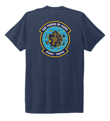 FORCE BLUE 100 YARDS OF HOPE Unisex Crew Neck T-shirt in Deep Sea Blue