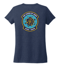 Load image into Gallery viewer, FORCE BLUE 100 YARDS OF HOPE Women&#39;s V-neck T-shirt in Deep Sea Blue