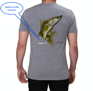 Colin Thompson, Snook, Crew Neck T-Shirt in Oyster Grey