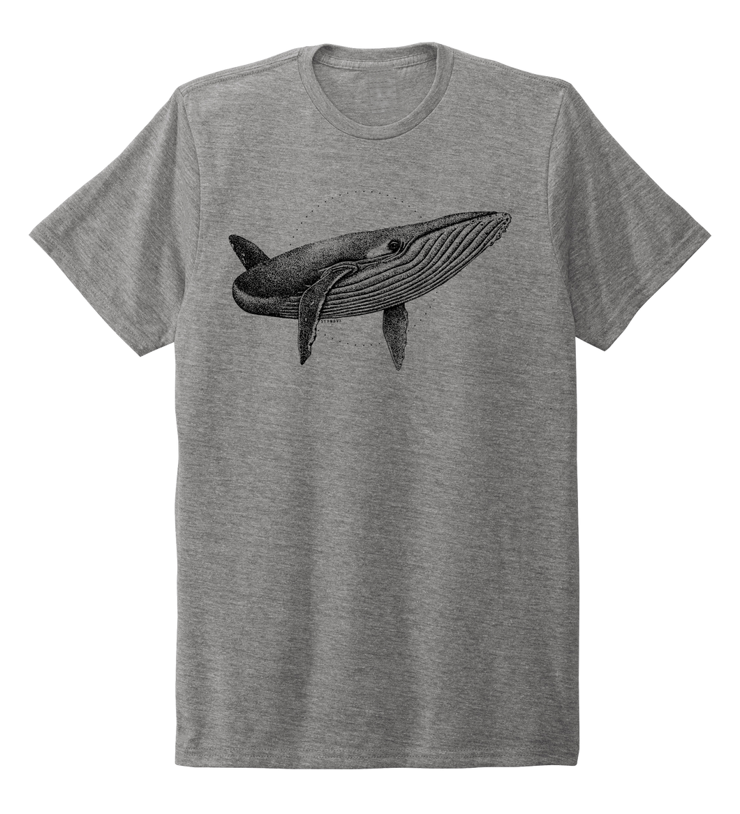 STYNGVI, Humpback Whale, Unisex Crew Neck T-shirt in Oyster Grey