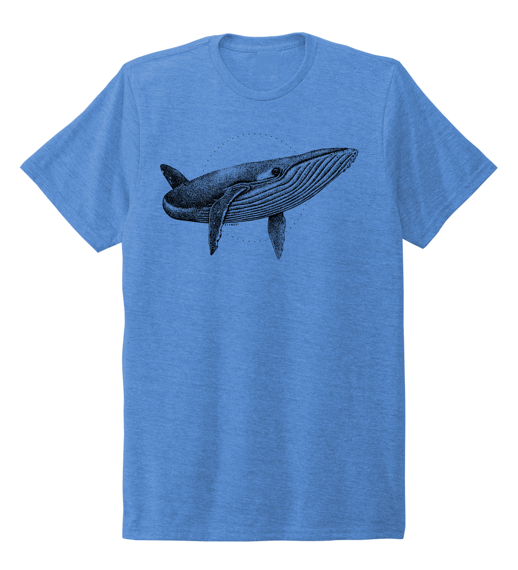 STYNGVI, Humpback Whale, Unisex Crew Neck T-shirt in Sky Blue